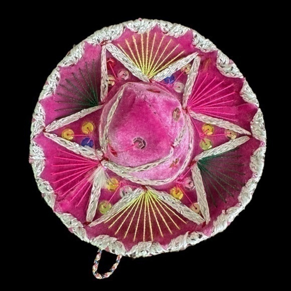 Vintage Handmade Mexican Sombrero - 6” Diameter - MINT CONDITION